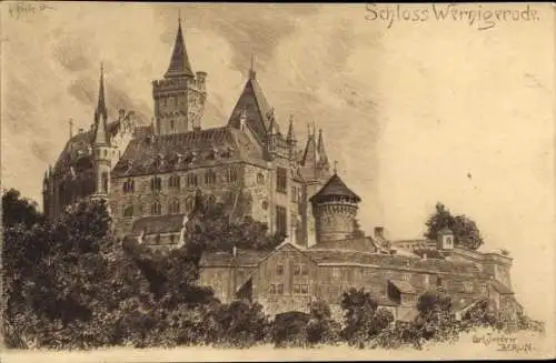 Künstler Ak Wernigerode im Harz, Schloss