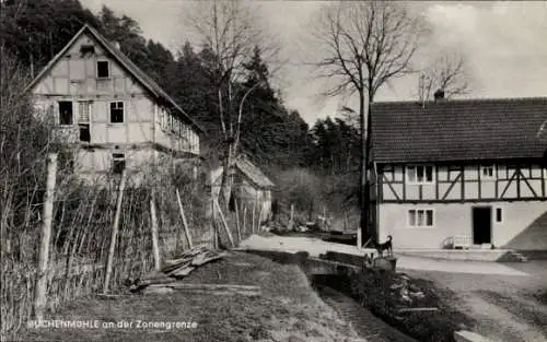 Ak Soisdorf Eiterfeld in Hessen, alte Buchenmühle an der Zonengrenze