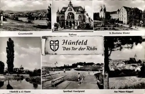 Ak Soisdorf Eiterfeld in Hessen, Gesamtansicht, Rathaus, Haselgrund, St. Bonifatius Kloster