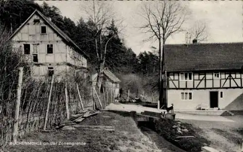 Ak Soisdorf Eiterfeld in Hessen, alte Buchenmühle an der Zonengrenze