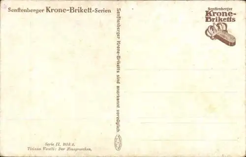 Künstler Ak Tizian, Der Zinsgroschen, Jesus, Reklame, Senftenberger Krone-Briketts