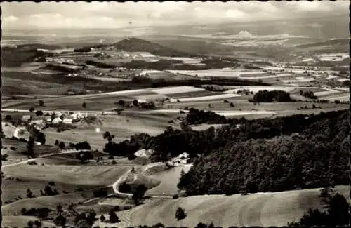 Ak Ebersburg in Hessen, Blick von Wasserkuppe über Guckaisee, Ebersburg, Neuhof, Kalibergwerk