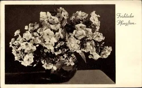 Ak Glückwunsch Pfingsten, Blumen in einer Vase
