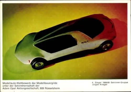 Ak Modellauto-Wettbewerb der Modellbauergilde, Adam Opel AG Rüsselsheim, Modell von Jürgen Krieger