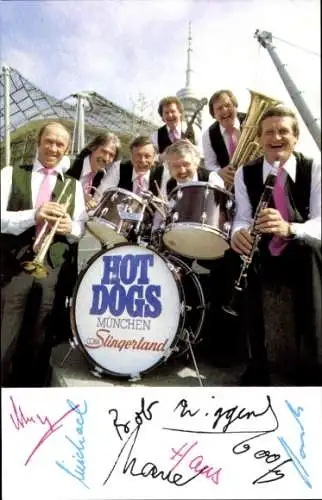 Autogrammkarte Musikgruppe Hot Dogs, Bandleader Gerhard Sterr, Autogramme