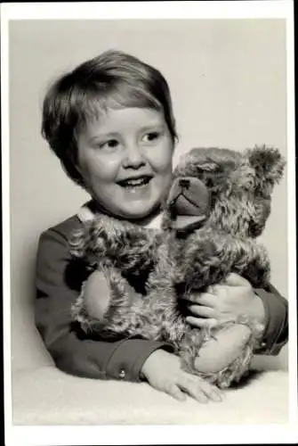 Foto Mädchen mit Teddy, Claudia 1969, Portrait