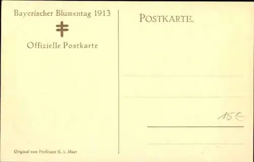 Künstler Ak Marr, Carl, Bayerischer Blumentag 1913, Mädchen mit Blumen