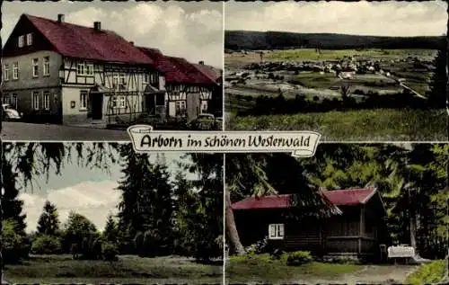 Ak Arborn Greifenstein in Hessen, Gasthaus zur Krone, Panorama