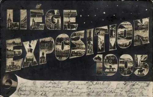 Buchstaben Ak Liège Lüttich Wallonien, Expo 1905, Weltausstellung