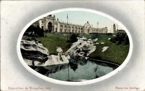 Passepartout Ak Brüssel Brüssel, Ausstellung 1910, Weltausstellung, In den Gärten