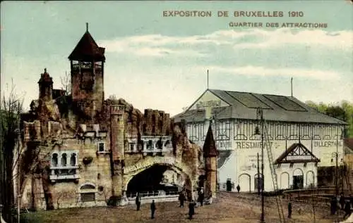 Ak Brüssel Brüssel, Brüsseler Ausstellung 1910, Sehenswürdigkeitenviertel