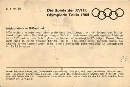 Ak Spiel der XVIII. Olympiade Tokio 1964, Leichtathletik, 5000-Meter-Lauf