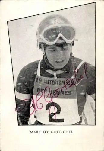 Ak Skirennläuferin Marielle Goitschel, Portrait, Autogramm
