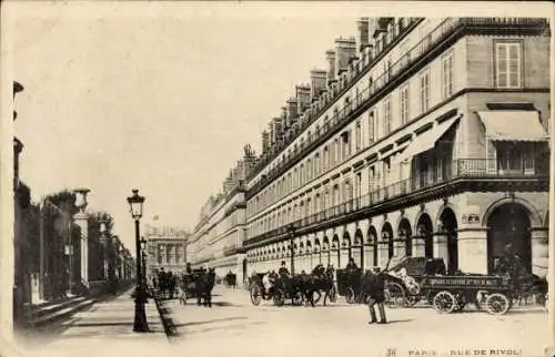 Ak Paris I Louvre, Rue de Rivoli