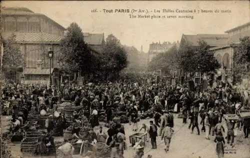 Ak Paris I Louvre, Les Halles Centrales um 7 Uhr morgens.