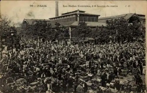 Ak Paris I Louvre, Les Halles Centrales um 6 Uhr morgens.