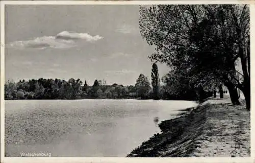 Ak Oleszno Welschenburg Pommern, Teilansicht, Uferweg