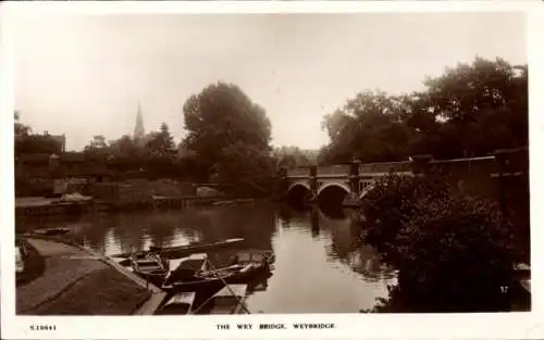 Ak Weybridge Surrey England, Wey Bridge