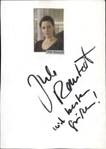 Ak Schauspielerin Jule Ronstedt, Portrait, Autogramm