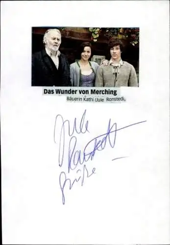 Ak Schauspielerin Jule Ronstedt, Portrait als Bäuerin Kathi, Das Wunder von Merching, Autogramm