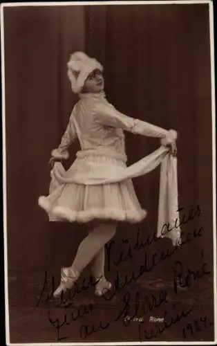 Ak Schauspielerin und Balletttänzerin Elvira Rone, Portrait in Pose, Autogramm