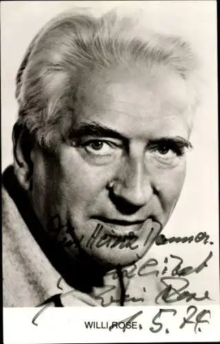 Ak Schauspieler Willi Rose, Portrait, Autogramm