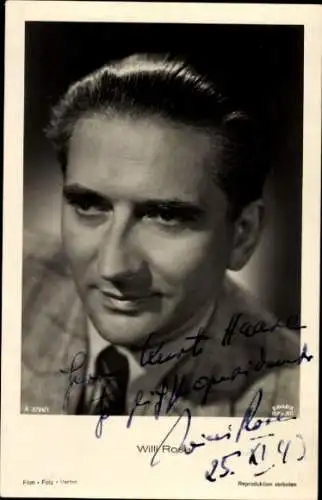 Ak Schauspieler Willi Rose, Portrait, Autogramm