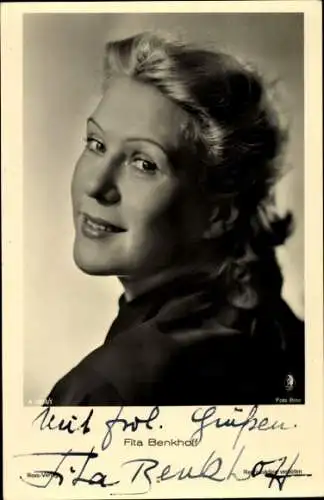 Ak Schauspielerin Fita Benkhoff, Portrait, Autogramm