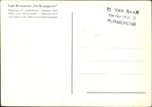 Ak Amersfoort Utrecht Niederlande, Hotel-Restaurant De Kamppoort, Hogeweg 47