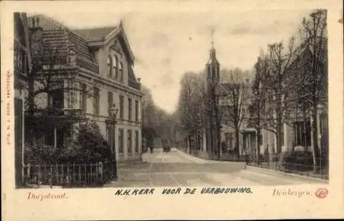 Ak Driebergen Utrecht Niederlande, Dorfstraße, Kirche