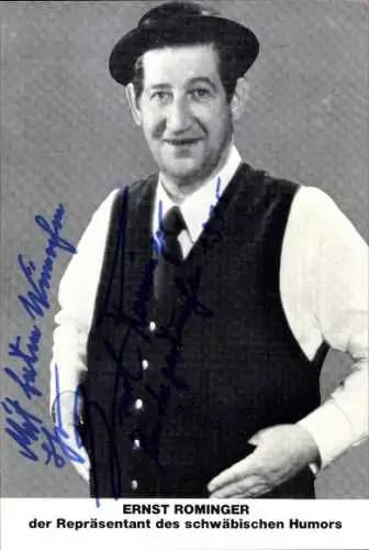 Ak Schauspieler Ernst Rominger, Standportrait, Autogramm