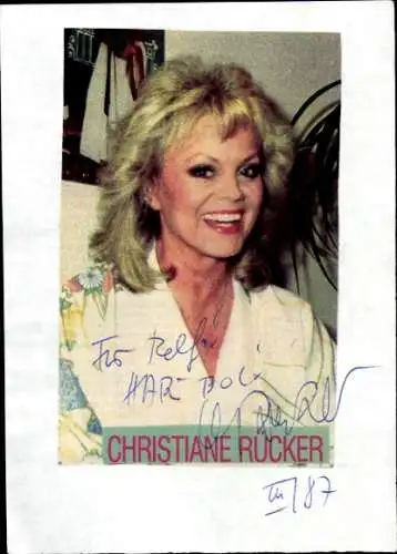 Ak Schauspielerin Christiane Rücker, Portrait, Autogramm