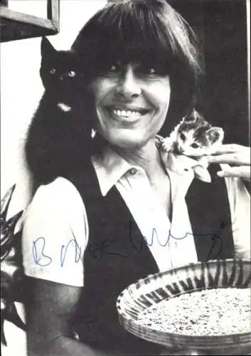 Ak Schauspielerin Barbara Rütting, Portrait, Autogramm, Katzen, Buch Ach Du Grüner Kater