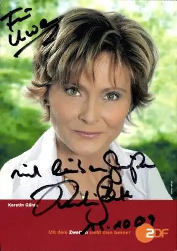 Ak Schauspielerin Kerstin Gähte, Portrait, ZDF, Autogramm