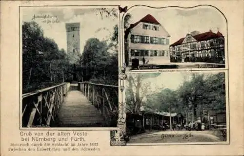 Ak Alte Veste Zirndorf in Mittelfranken, Aussichtsturm, Gasthaus