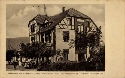 Ak Hasenfeld Heimbach in der Eifel, Hotel Restaurant zum Kemeterforst