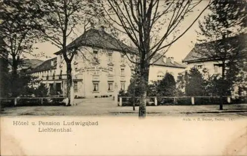 Ak Lichtenthal Lichtental Baden Baden am Schwarzwald, Hotel und Pension Ludwigsbad