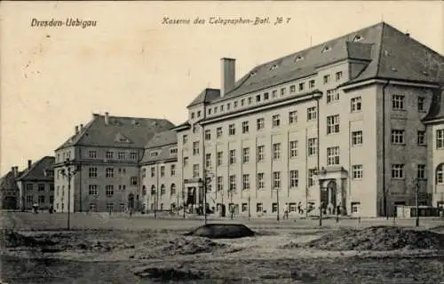 Ak Dresden Übigau, Kaserne des Telegraphen Batl. Nr. 7