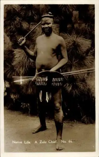 Ak Südafrika, Zulu-Häuptling, Speer, Schild