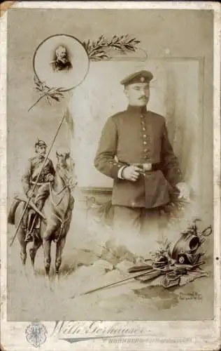 Kabinett Foto Nürnberg, Deutscher Soldat in Uniform