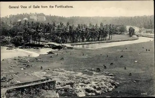 Ak Galle Ceylon Sri Lanka, Blick von der Festungsanlage