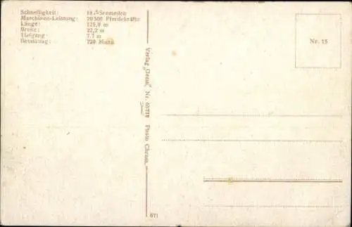 Ak Deutsches Kriegsschiff, S.M.S. Linienschiff Schlesien, Kaiserliche Marine