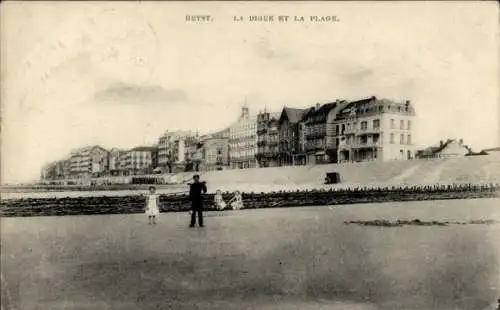 Ak Knokke Heist Heyst Knocke sur Mer Westflandern, Deich, Strand