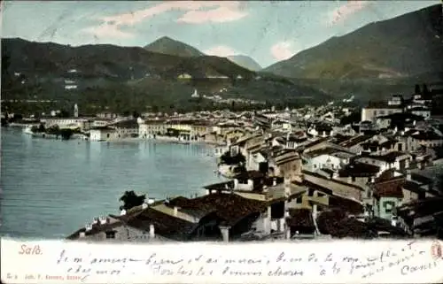 Ak Salò Lago di Garda Lombardia, Gesamtansicht