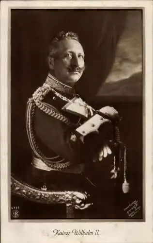 Ak Kaiser Wilhelm II., Portrait in Uniform, Säbel, NPG 4771