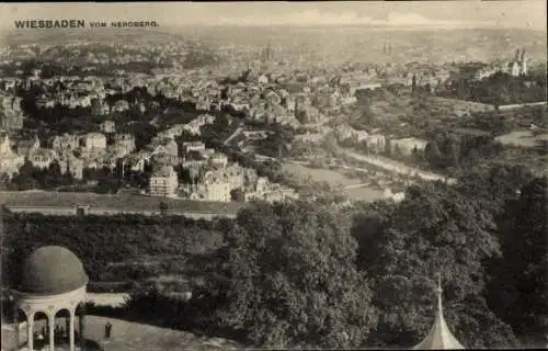 Ak Wiesbaden in Hessen, Blick vom Neroberg, Gesamtansicht