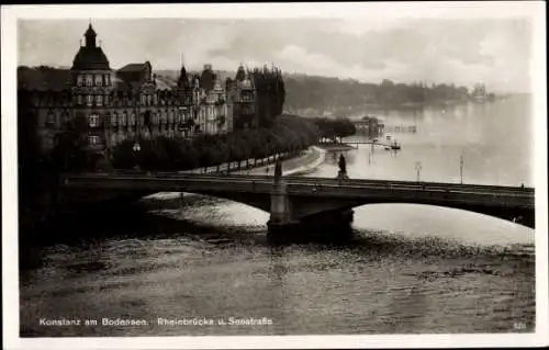 Ak Konstanz am Bodensee, Rheinbrücke, Seestraße