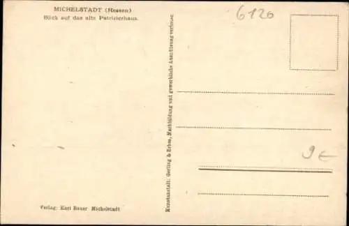 Künstler Ak Michelstadt im Odenwald, altes Patrizierhaus