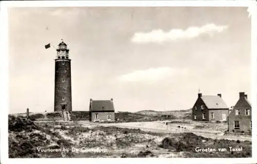 Ak Texel Nordholland Niederlande, De Cocksdorp, Leuchtturm