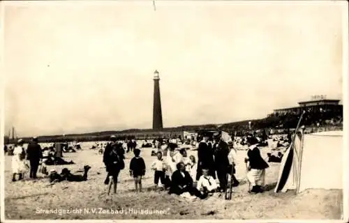 Ak Huisduinen Den Helder Nordholland Niederlande, Seebad, Strand, Leuchtturm